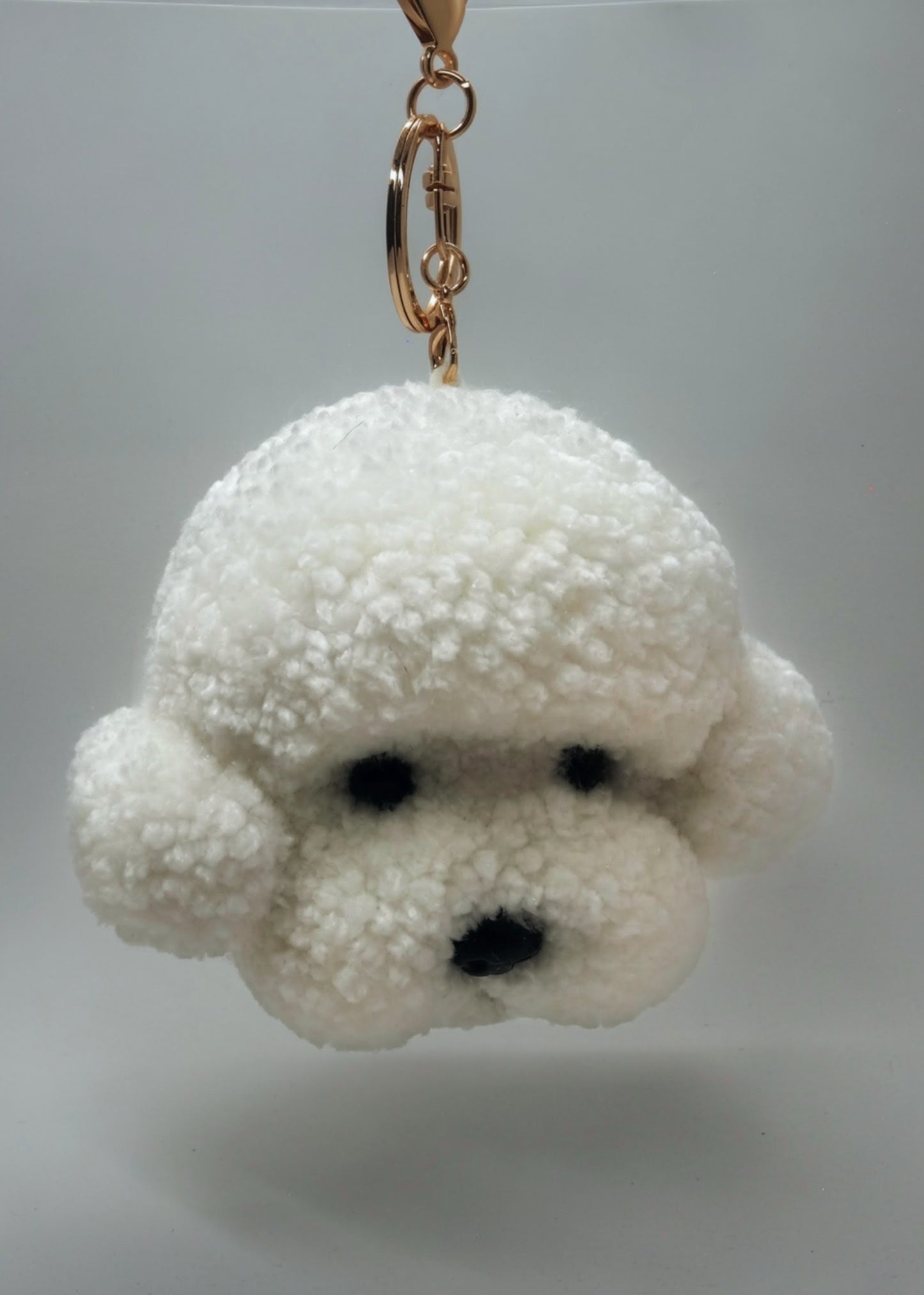 Doggie Art Keychain: MARSHMALLOW (Made to Order)