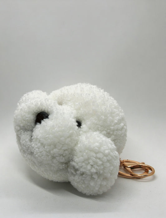 Doggie Art Keychain: MARSHMALLOW (Made to Order)